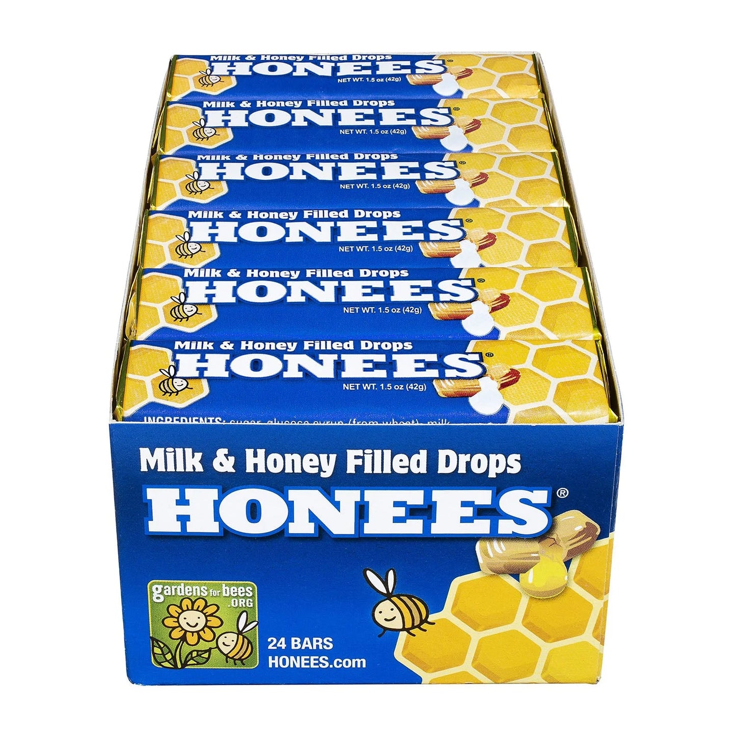 Honees Milk & Honey Filled Drops 1.5Oz, (24 Count)