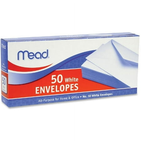 Business Envelope, 4 1/8 x 9 1/2, 20 lb, White, 50/Box