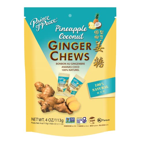 Prince of Peace Ginger Chews, Pineapple Coconut 4 Oz