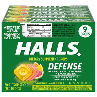 HALLS Vitamin-C Citrus (Pack of 20)