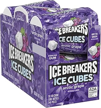 ICE BREAKERS ICE CUBES ARCTIC GRAPE SUGAR FREE GUM 40 COUNT