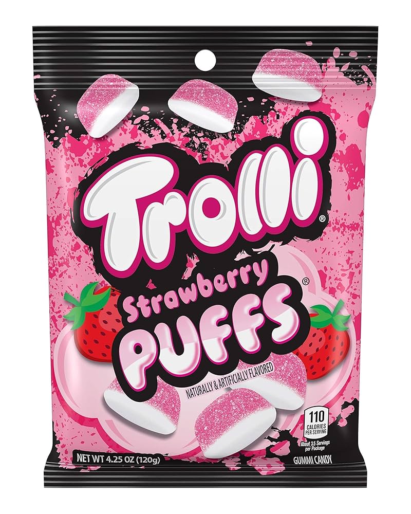 Trolli Strawberry Puffs 12-4.25Oz Hangable