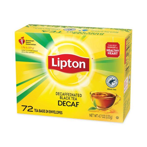 Lipton 100% Natural Decaffeinated Black Tea.