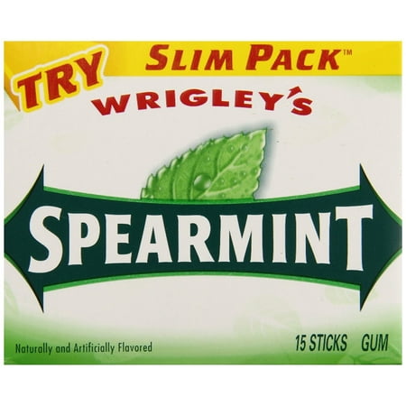 WRIGLEY'S Spearmint Chewing Gum, 15 pieces (10 packs)