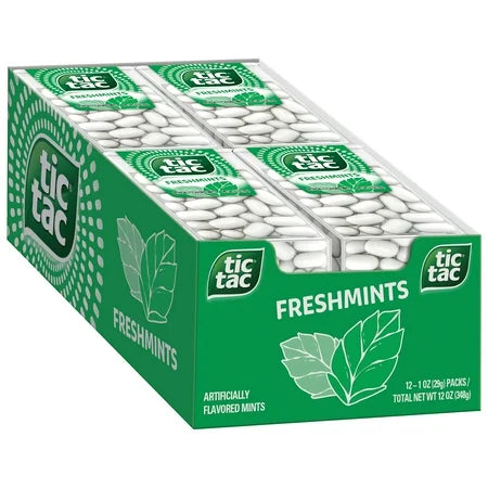 Tic Tac Freshmint Breath Mints – 1 oz Singles, 12‑Pack