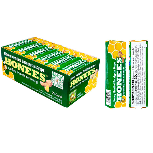Honees Menthol Eucalyptus Drops 1.6Oz, (24 Count)