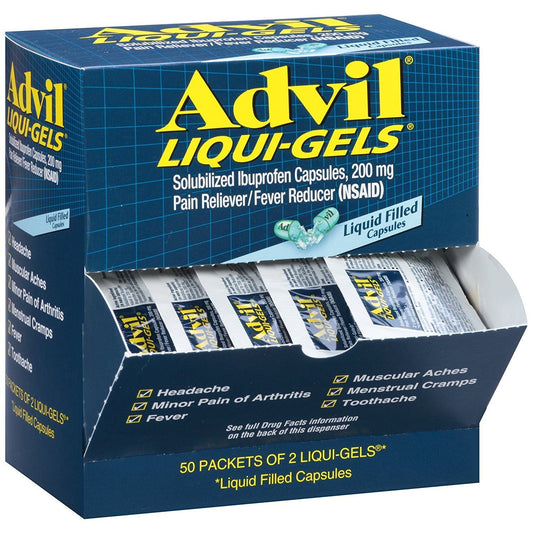 Advil Ibuprofen LiquiGels 50 Packets of 2 Liquid Filled Caps by Advil