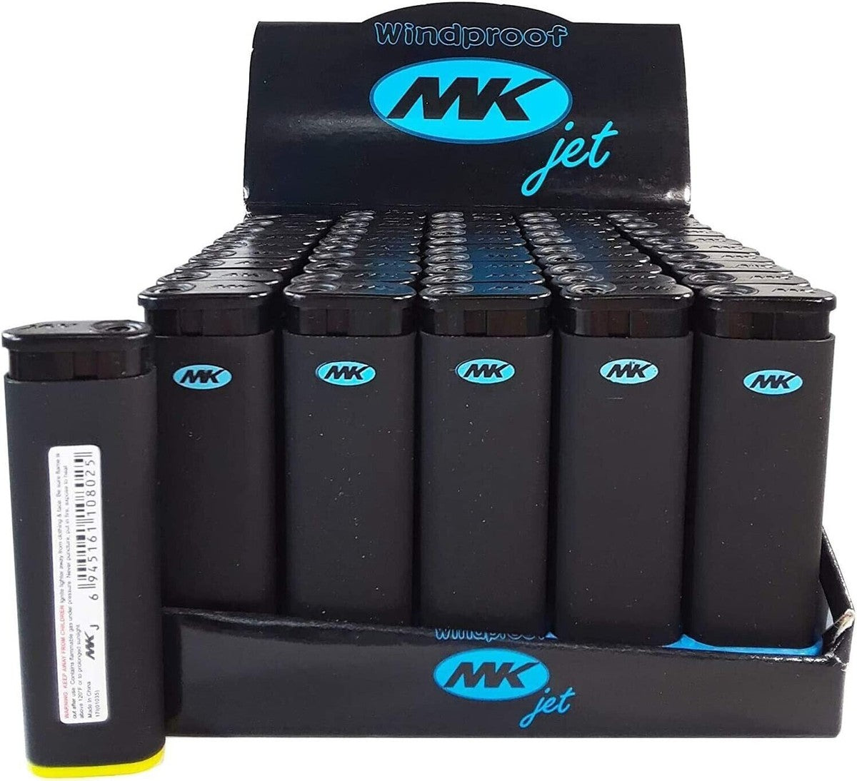 MK Refillable Lighter Jet Black (50 Count)