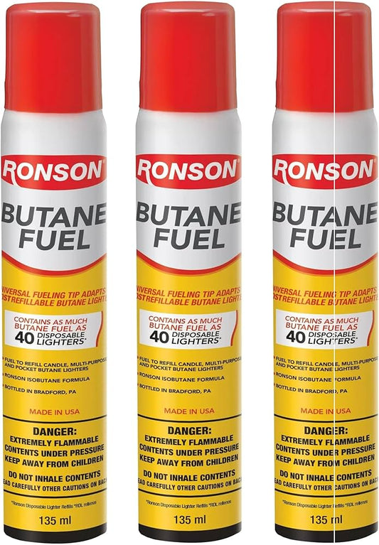 Ronson Butane Fuel 2.5Oz, (12 Count)