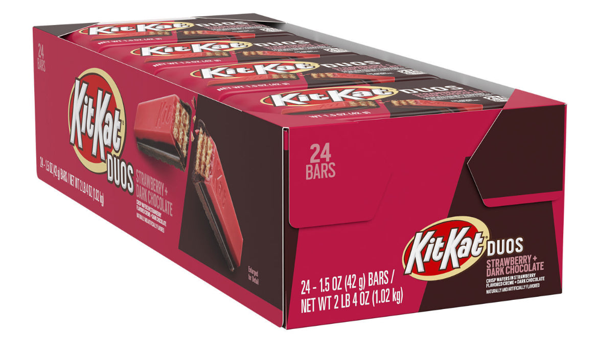 Kit Kat Duos Dark Chocolate+ Strawberry 24-1.5Oz