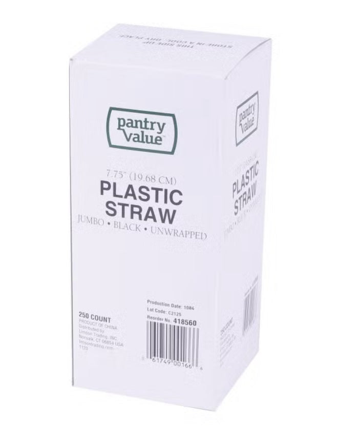 WellCare Jumbo Plastic Straws 100ct