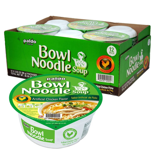 Paldo Bowl Noodle Soup Mild Chicken 3.03Oz, (12 Count)