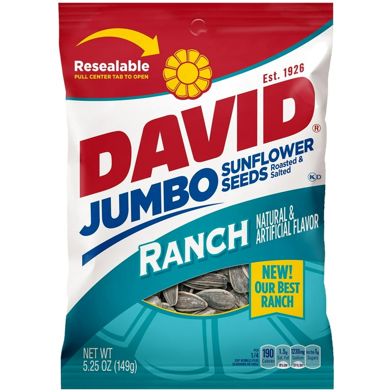David's Jumbo Ranch Sunflower Seeds 5.25 Oz Bagged