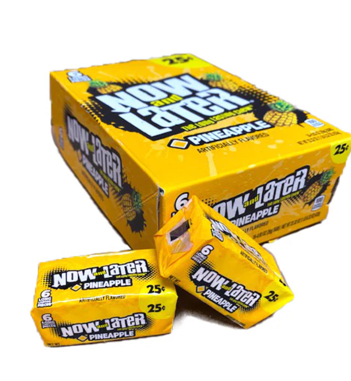 Now and Later Original Pineapple Chews Candy 0.93oz (Box of 24)