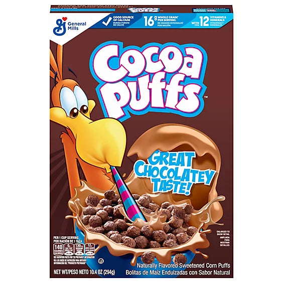 GM Cocoa Puffs Cereal Box 10Oz