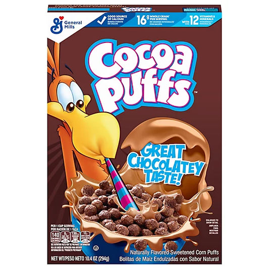GM Cocoa Puffs Cereal Box 10Oz