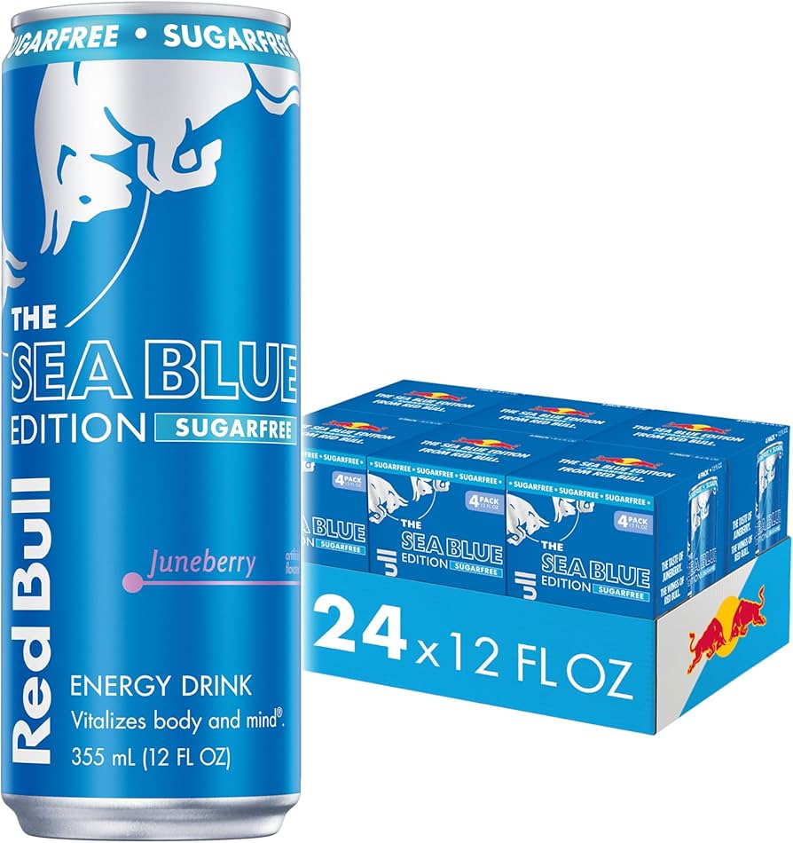 RedBull The Sea Blue Edition Sugar Free Energy Drink 8.4Oz, (24 Count)