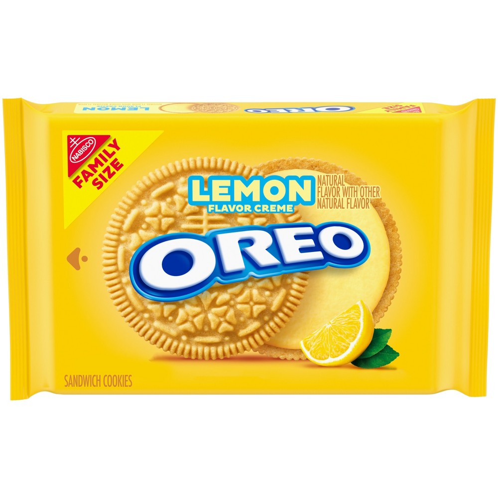 OREO Lemon Creme Sandwich Cookies, Family Size, 20 oz - 18.71 oz