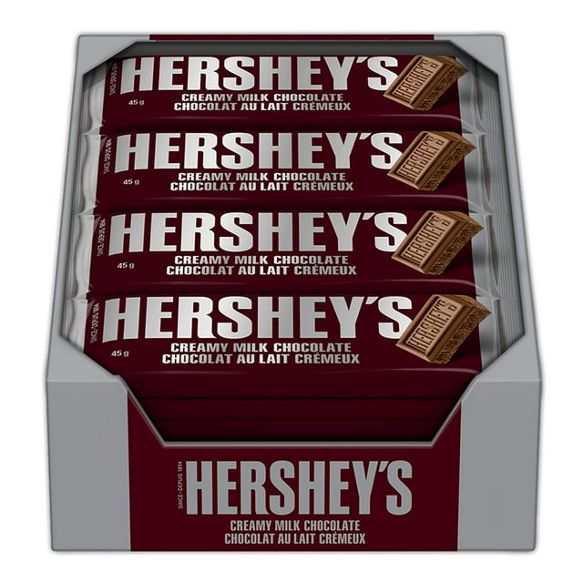 Hershey's Chocolate Bars, Milk Chocolate, 55.8 Oz, 36/box