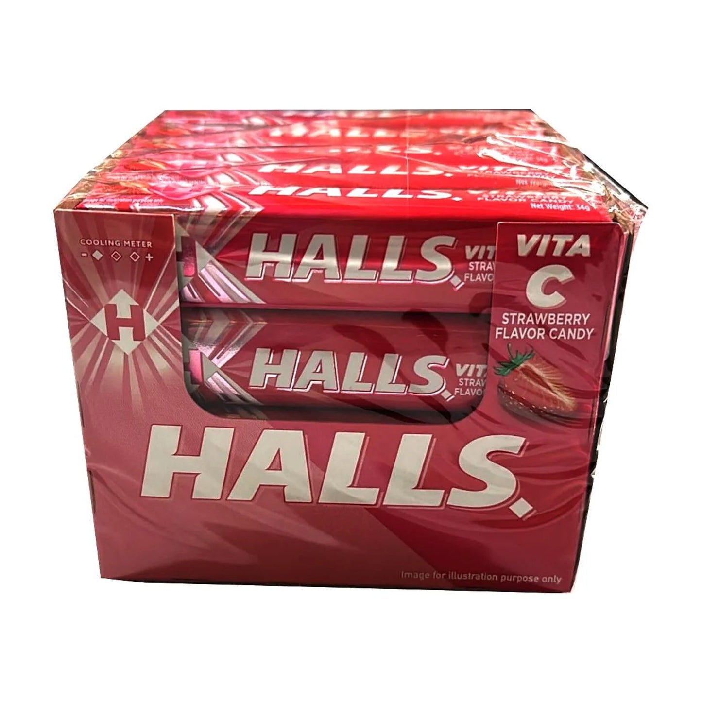 Halls Vita-C Strawberry Flavor Candy 20 Stick - 34g
