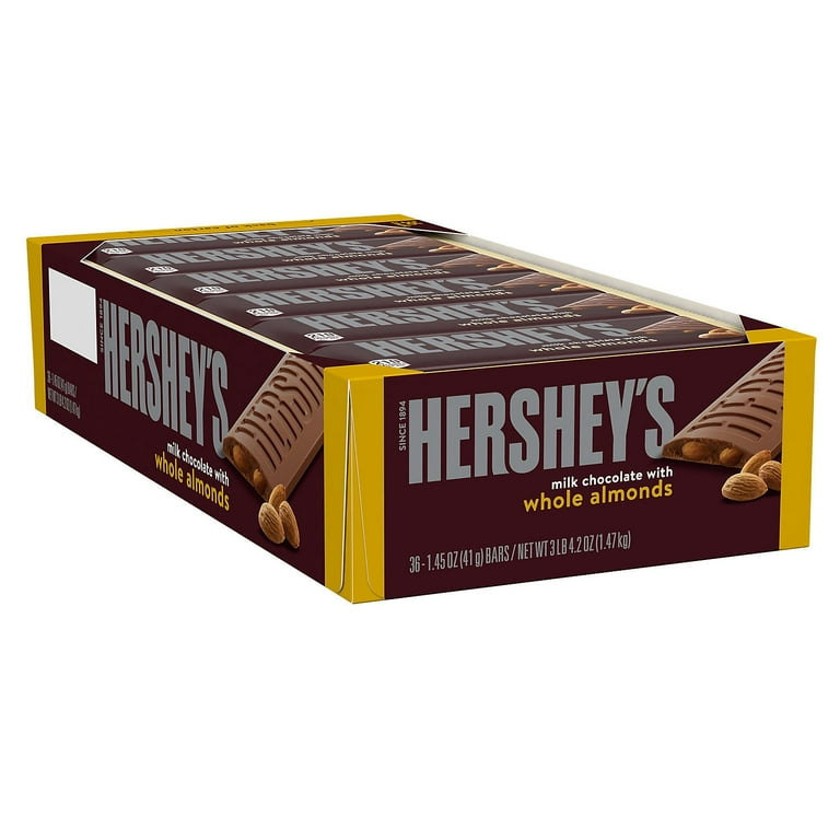 Hershey's 1.45 Oz. Milk Chocolate & Almonds Candy Bar Pack of 36