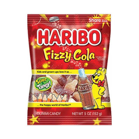 Haribo Fizzy Cola Gummi Candy 5Oz, Hangable Candy (12 Count)
