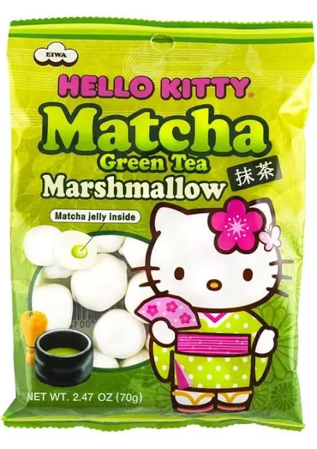 Hello Kitty Matcha Green Tea Marshmallow 2.47Oz, (6 Count)