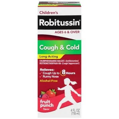 Robitussin Child Cough Cold Fruit Punch 3-4Oz Medicine