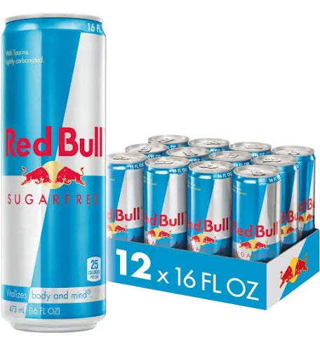 RedBull Sugar Free Energy Drink 16Oz, (12 Count)