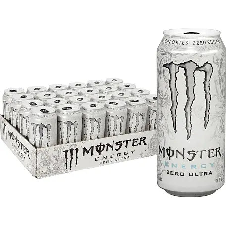 Monster Energy White Zero Ultra 16Oz, (24 Count)