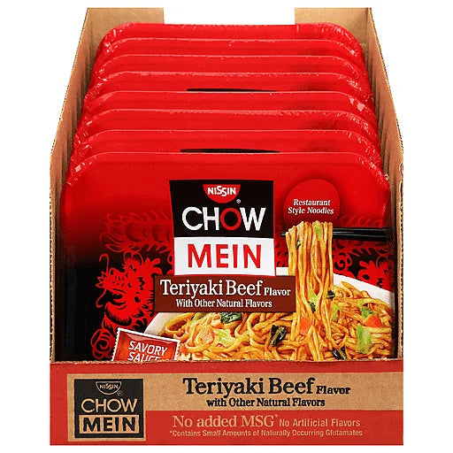 Cup noodles Nissin Chow Mein Teriyaki Beef Flavor – 8 Pack