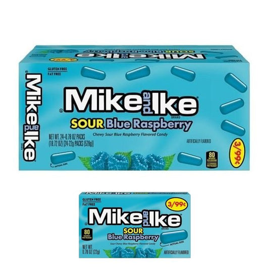 Mike & Ike Sour Blue Raspberry 0.78 Oz - 24 Ct