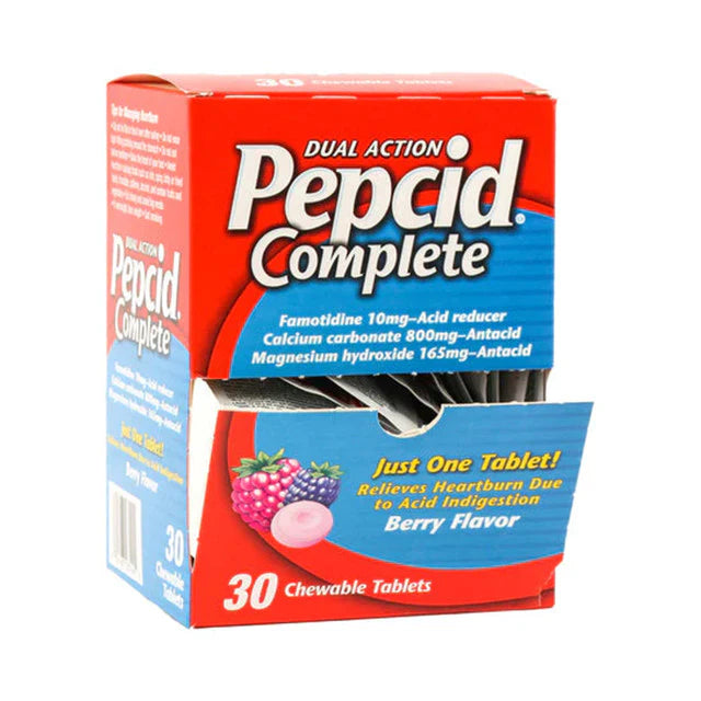Pepcid Complete Dual-Action Antacid - Berry Flavor (30/Box) 1 Tablet Medicine