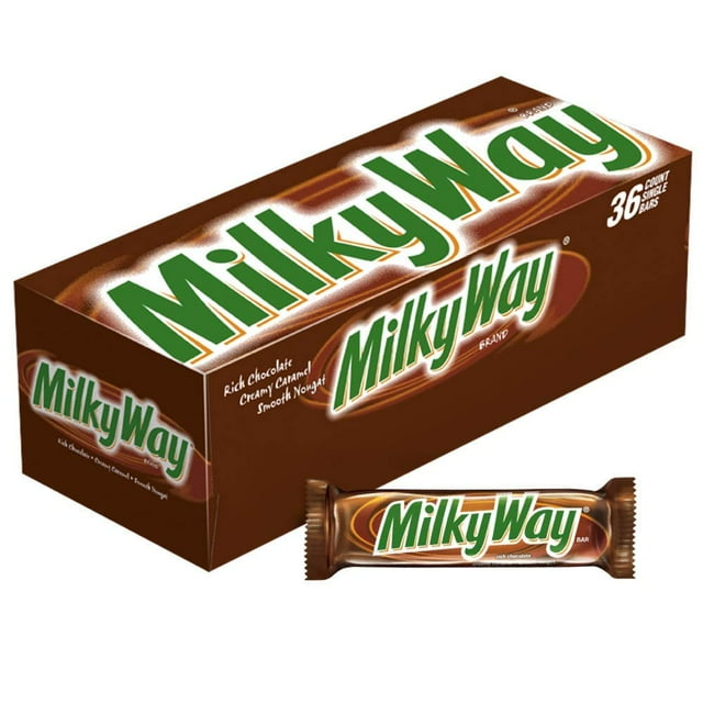 Milky Way Milk Chocolate Singles Size Candy Bars, 1.84 Oz, 36/Pack