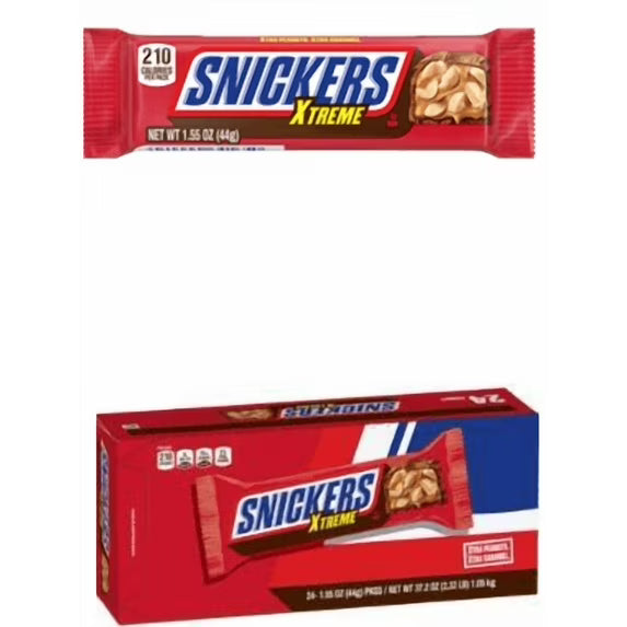 SNICKERS XTREME SINGLES 1.55 OUNCES 24 COUNT