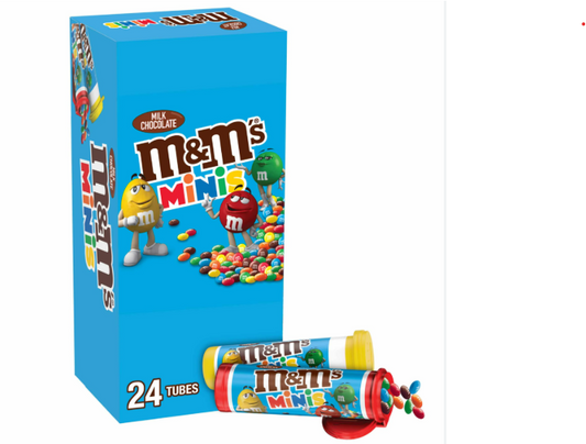 M&M’s Minis Milk Chocolate Candy –1. 08 oz Tubes (24‑count)