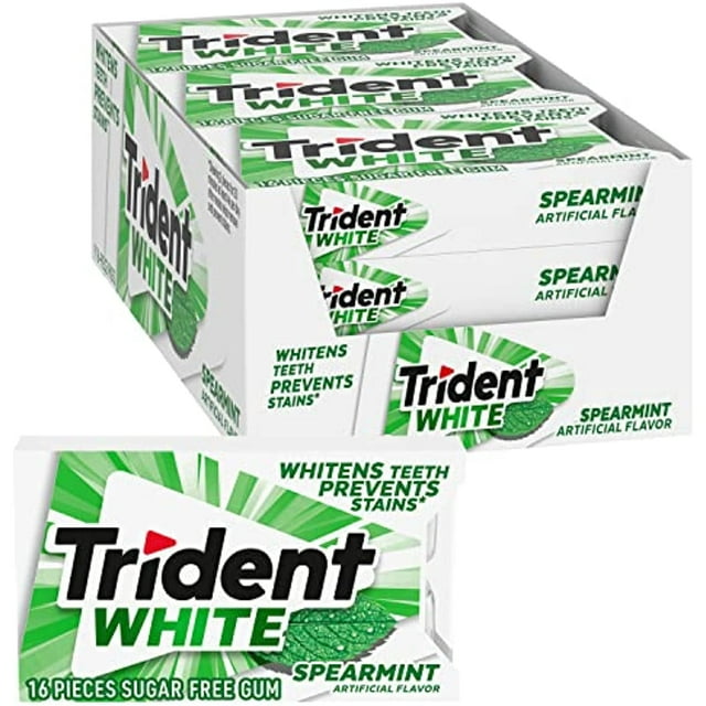 Trident White Sugar-Free Spearmint Gum 16 Pieces 9 Count