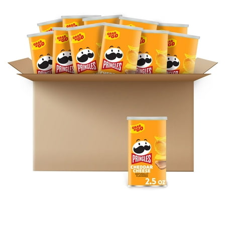 Pringles Medium Cheddar Cheese Grab and Go Count, 2.5 Ounce, 12 Count