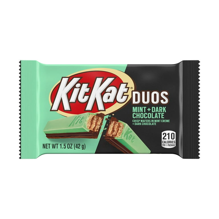 KIT KAT DUOS Dark Chocolate Mint Wafer Candy Bars, 1.5 oz (24 Count)