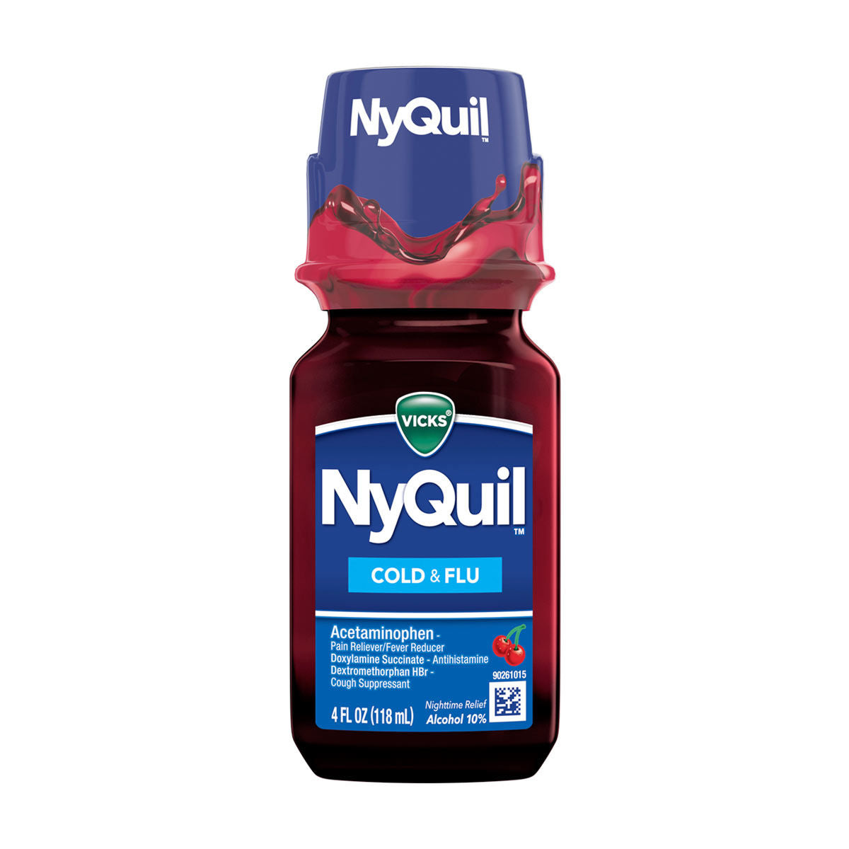 NyQuil Cold & Flu Nighttime Relief Liquid - 4oz Cherry Flavor Liquid