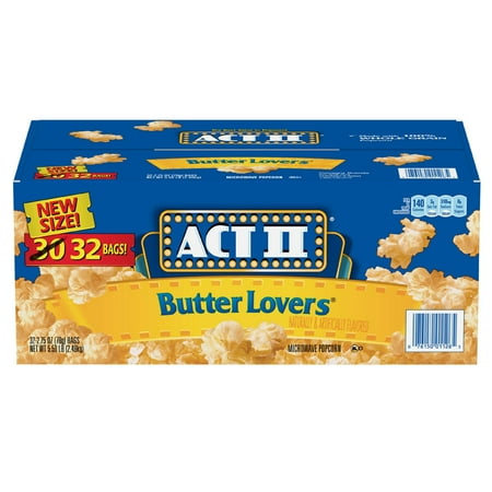 ACT II Butter Lovers Microwave Popcorn 2.75 Ounce (32 Pack)