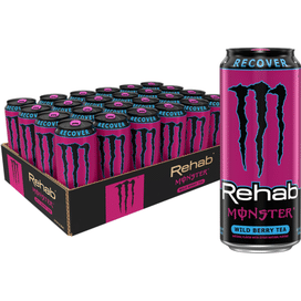 Monster Energy WILD BERRY TEA, Energy + Juice, Energy Drink, 16 Ounce (Pack of 24)