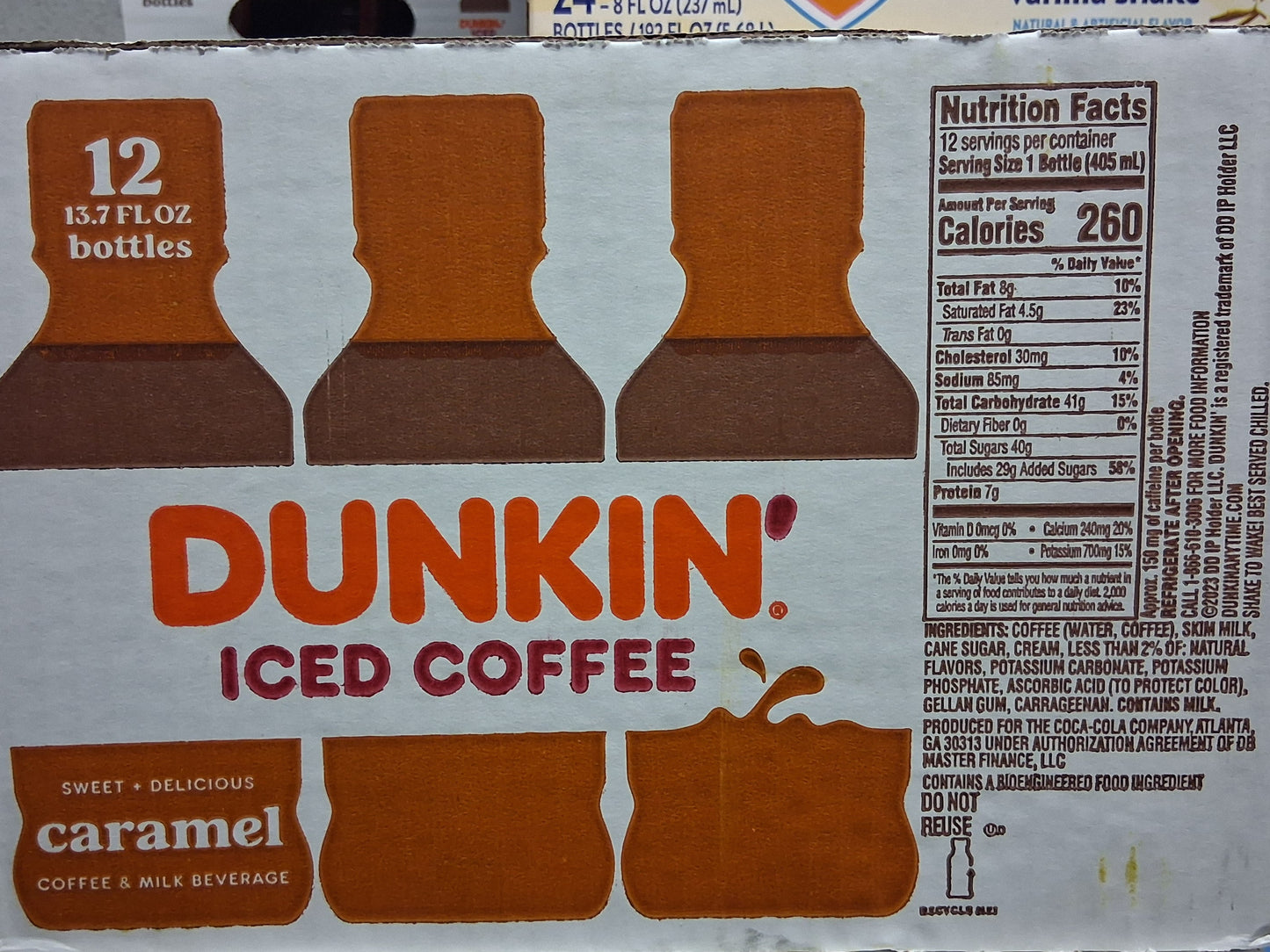 Dunkin Donuts Iced Coffee, Caramel, 13.7 Fluid Ounce (Pack of 12)