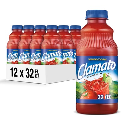 Clamato Original Tomato Cocktail 32 Fl Oz Bottles (Pack of 12) Original 32 Fl Oz (Pack of 12)