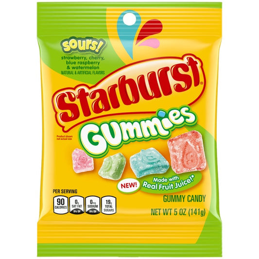 Starburst Sours Gummies 5 oz Peg Bag