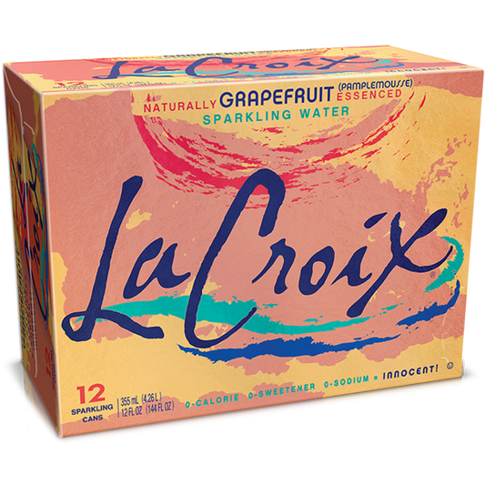 LaCroix Core Sparkling Water with Natural Grapefruit Flavor, 12 Oz, Case of 12 Cans