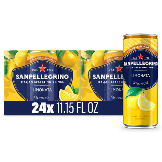 Sanpellegrino Italian Sparkling Drink Limonata Sparkling Lemon Beverage 276.6 Fl Oz 24 Pack Cans