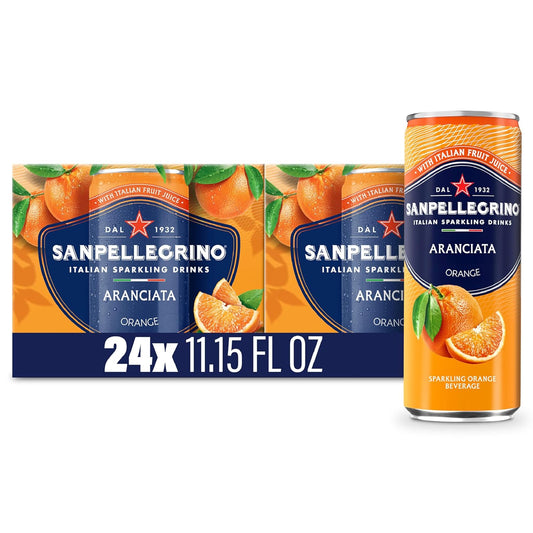 SANPELLEGRINO Aranciata 11.15 Fl Oz. Cans (24 Count)
