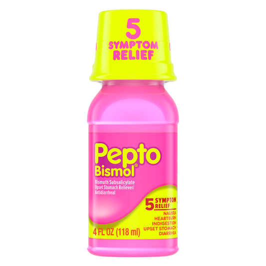 Pepto‑Bismol Original Liquid 5‑Symptom Relief – 4 fl oz Bottle