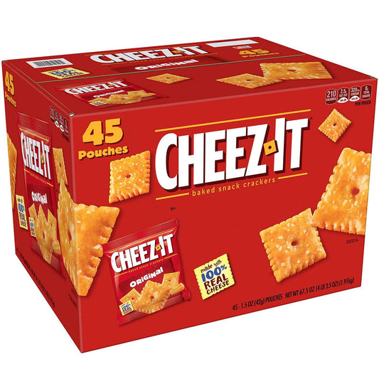 Cheez-It Baked Snack Crackers Original, Red - 45 Count